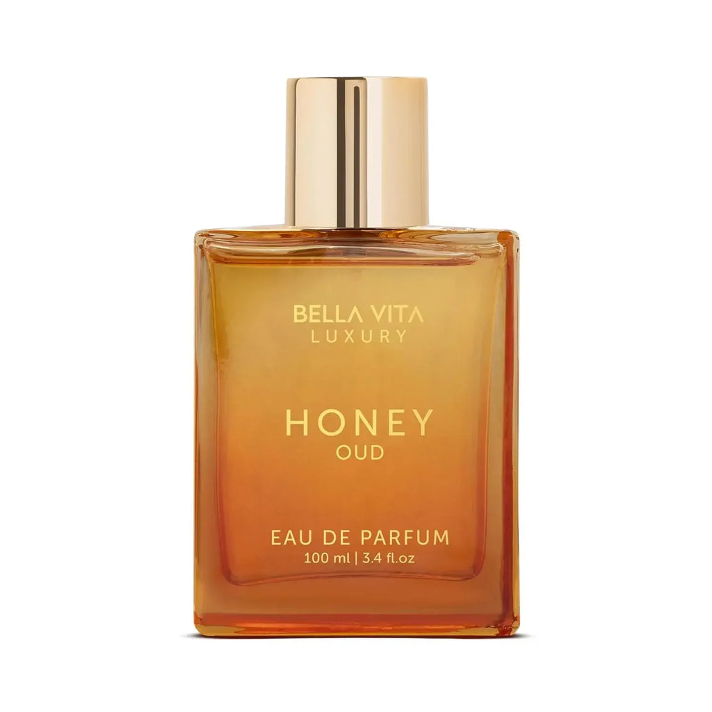 BellaVita Honey Oud EDP - 3.4oz/100ml Intense All-Day Wear Warm Amber & Sweet Vanilla Perfume - Long-Lasting Gift for Her